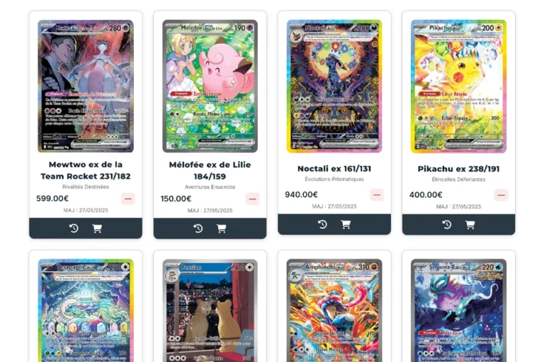 Evolution du prix des cartes Pokémon