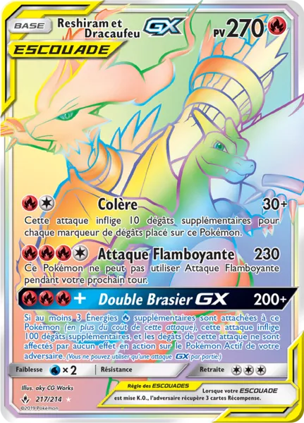 Reshiram et Dracaufeu-GX 217/214