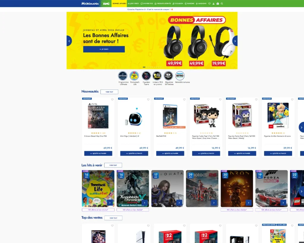 Aperçu de micromania.fr