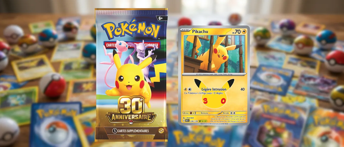 30 ans de Pokémon JCC cartes à collectionner